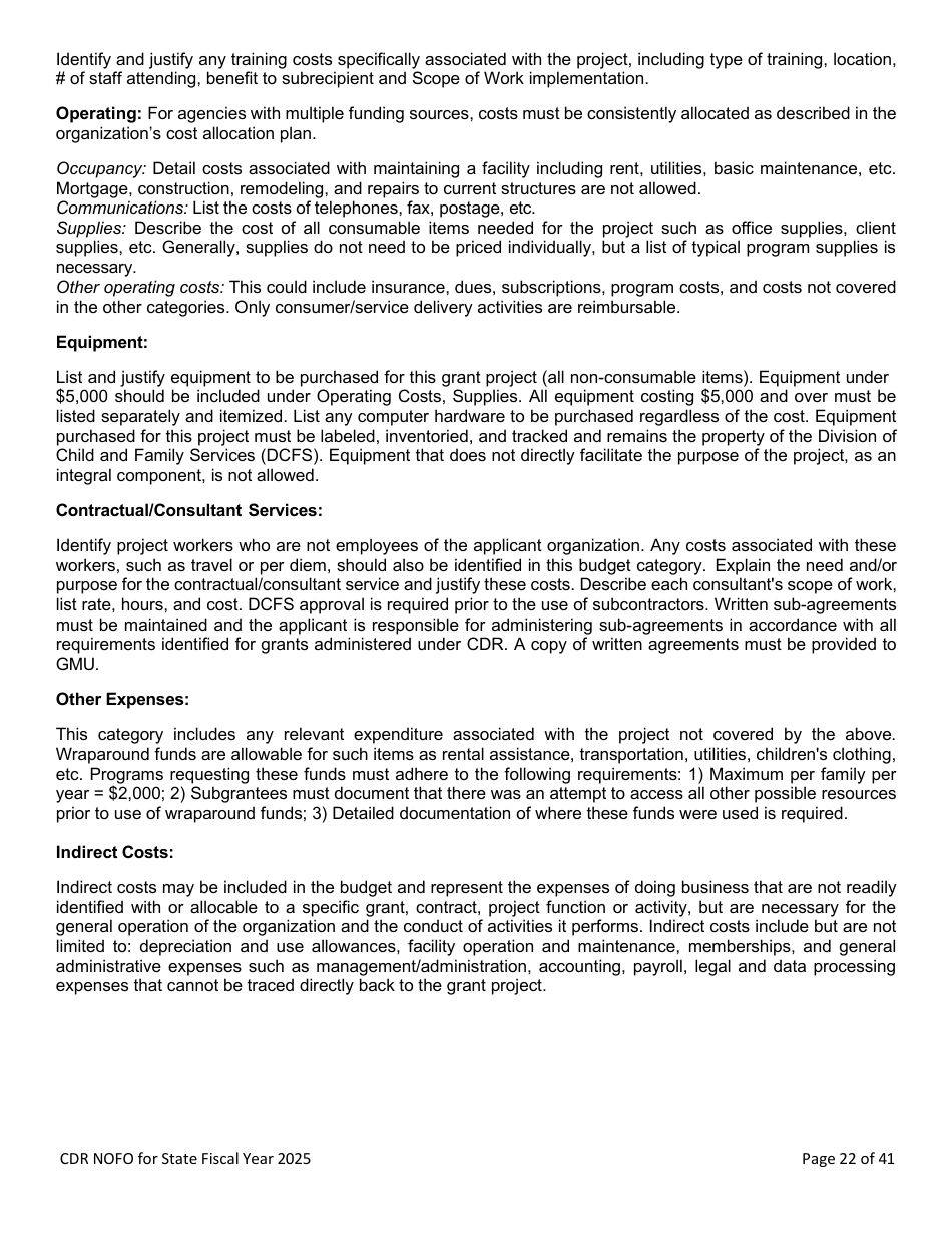 Notice of Funding Opportunity - Child Death Review Funding (Cdr) Application - Nevada, Page 21