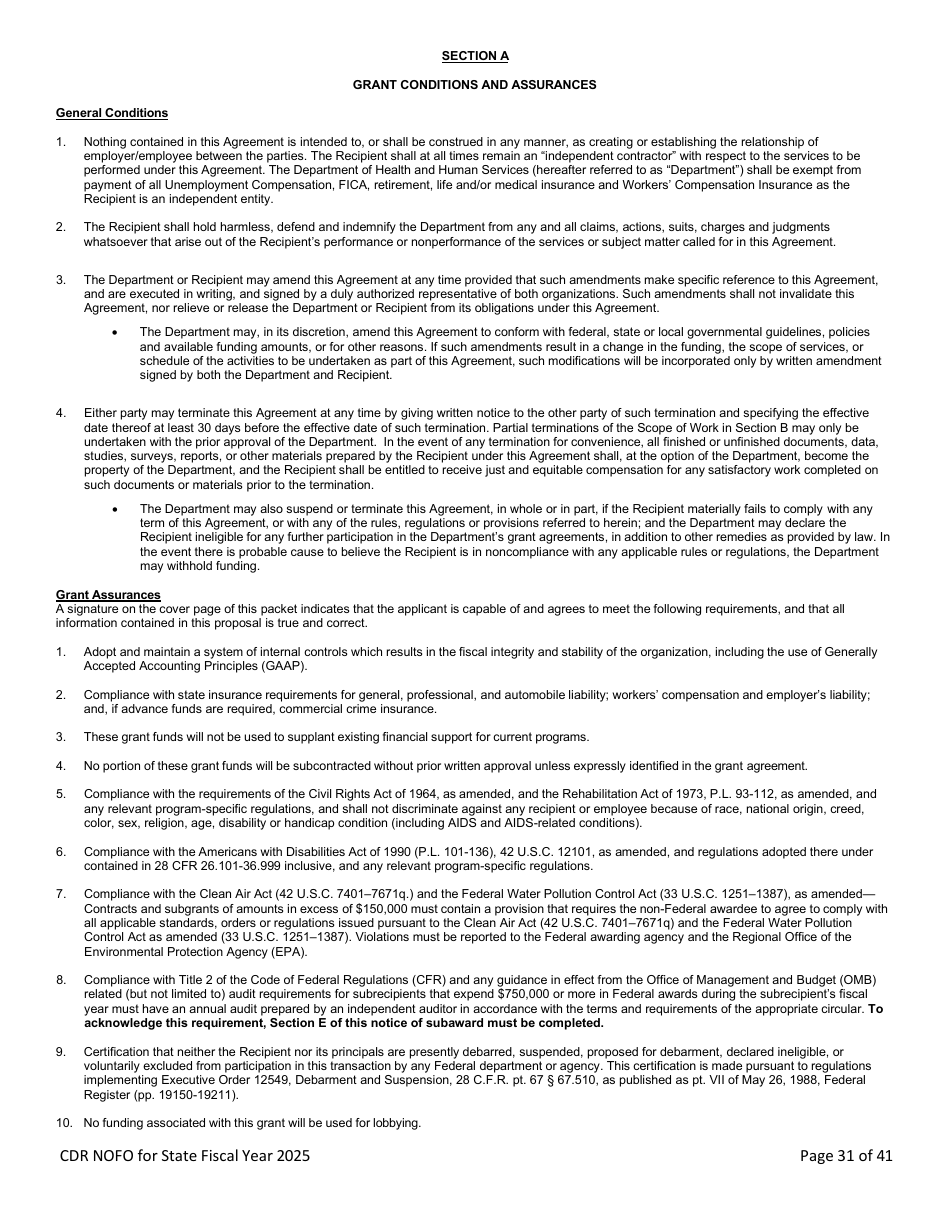 Notice of Funding Opportunity - Child Death Review Funding (Cdr) Application - Nevada, Page 30