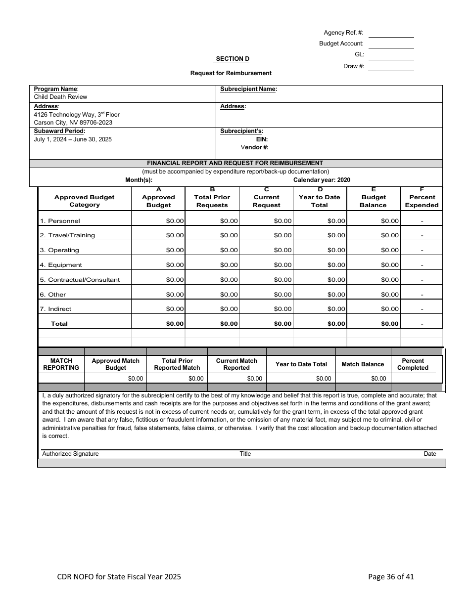 Notice of Funding Opportunity - Child Death Review Funding (Cdr) Application - Nevada, Page 35