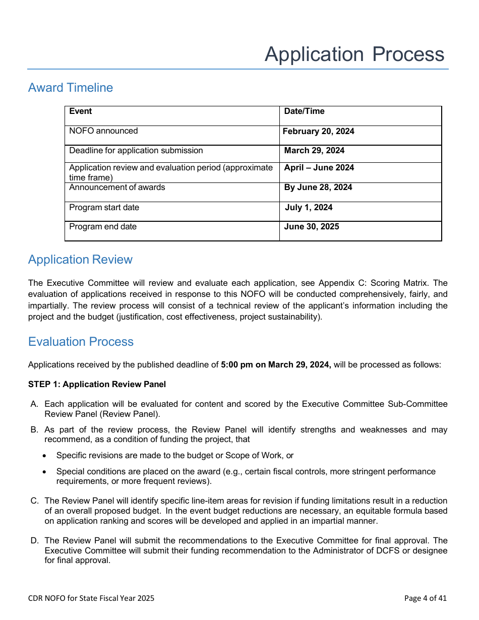 Notice of Funding Opportunity - Child Death Review Funding (Cdr) Application - Nevada, Page 4