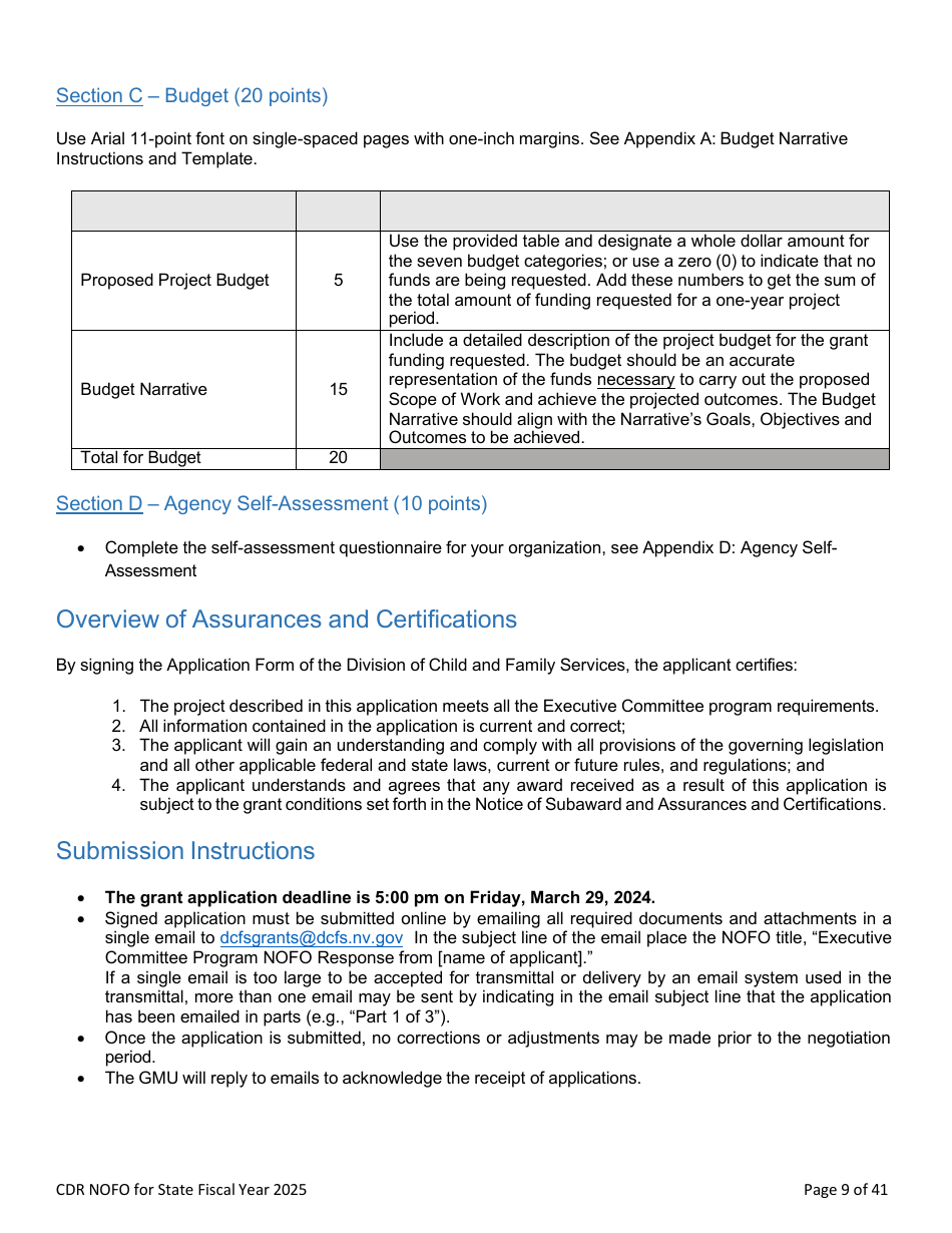 Notice of Funding Opportunity - Child Death Review Funding (Cdr) Application - Nevada, Page 9