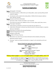 Application for Eligibility - Wyoming Medication Donation Program - Wyoming