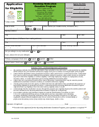 Application for Eligibility - Wyoming Medication Donation Program - Wyoming, Page 2