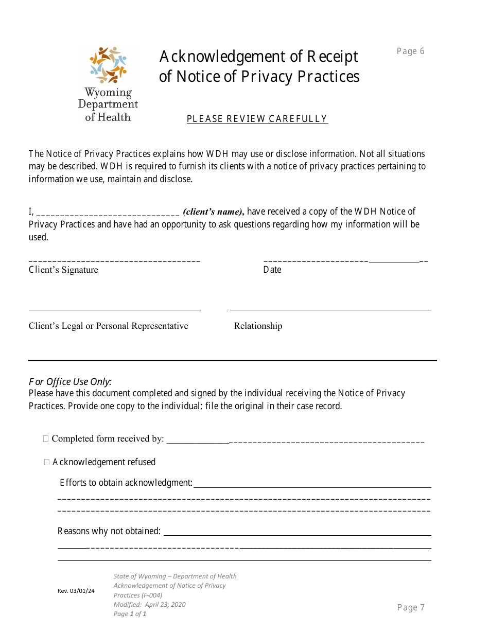 Application for Eligibility - Wyoming Medication Donation Program - Wyoming, Page 8