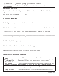 Formulario CC-9B-S Inscripcion En El Subsidio Para Proveedores De Cuidado Infantil - Nebraska (Spanish)