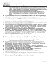 Formulario CC-9B-S Inscripcion En El Subsidio Para Proveedores De Cuidado Infantil - Nebraska (Spanish), Page 3