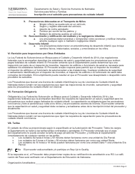 Formulario CC-9B-S Inscripcion En El Subsidio Para Proveedores De Cuidado Infantil - Nebraska (Spanish), Page 8