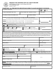 Document preview: Form SFN5531 Request for Certified Copy of a Death Record - North Dakota