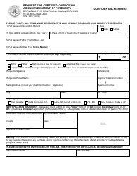 Document preview: Form SFN61645 Request for Certified Copy of an Acknowledgment of Paternity - North Dakota