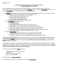 Form SFN61645 Request for Certified Copy of an Acknowledgment of Paternity - North Dakota, Page 2
