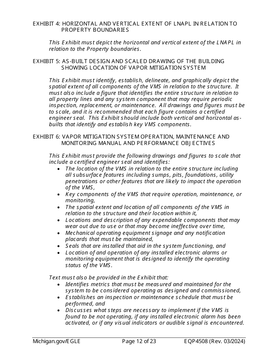 Form EQP4508 Declaration of Restrictive Covenant - Michigan, Page 12