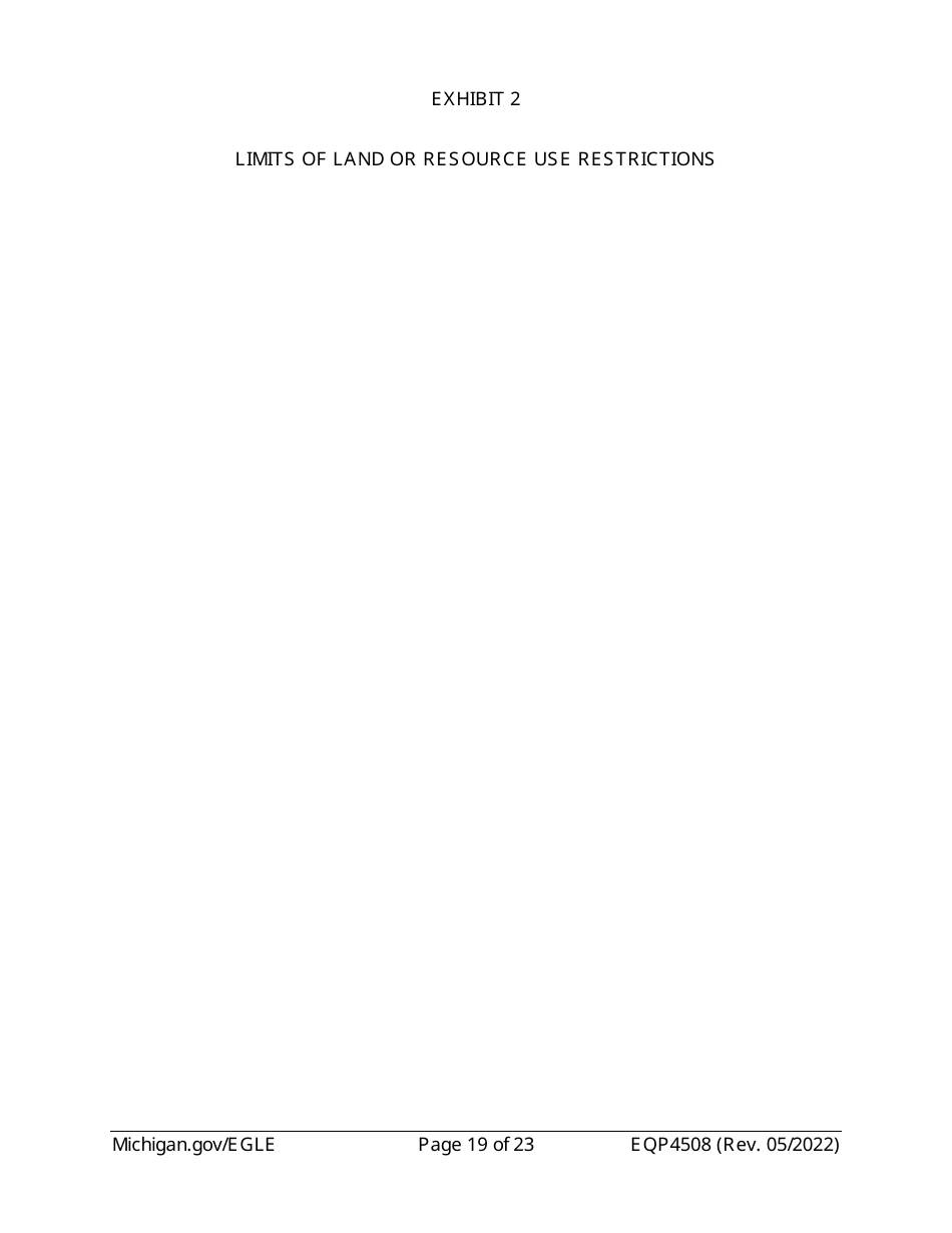 Form EQP4508 Declaration of Restrictive Covenant - Michigan, Page 19