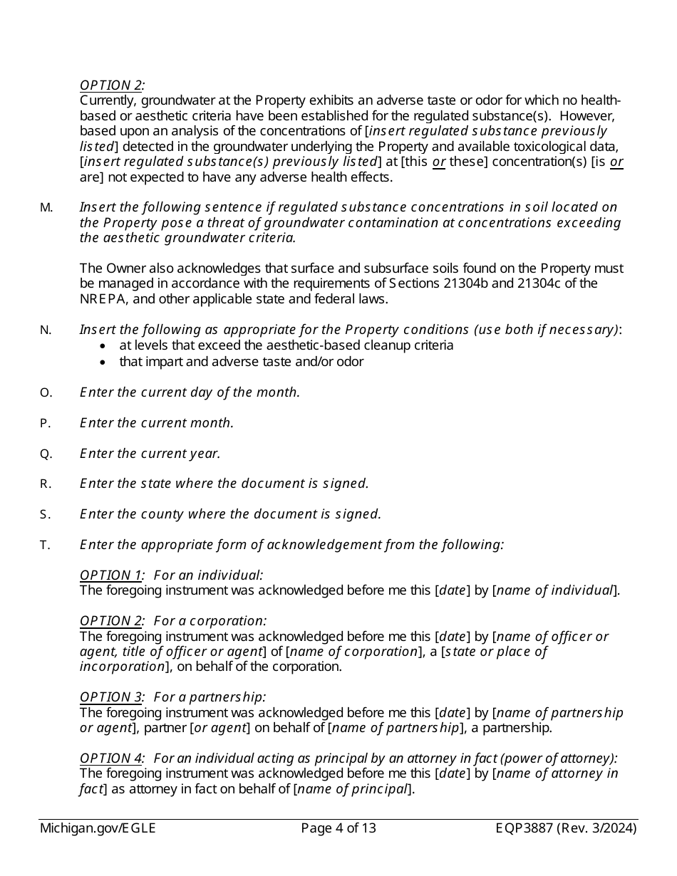 Form EQP3887 Notice of Aesthetic Impact Under Part 213 - Michigan, Page 4