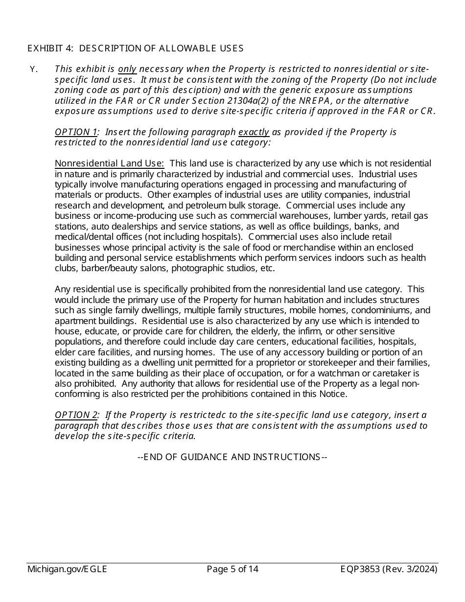 Form EQP3853 Notice of Corrective Action Under Part 213 - Michigan, Page 5