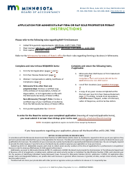 Application for Minnesota Rap Firm or Rap Sole Proprietor Permit - Minnesota