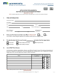 Application for Minnesota Rap Firm or Rap Sole Proprietor Permit - Minnesota, Page 2