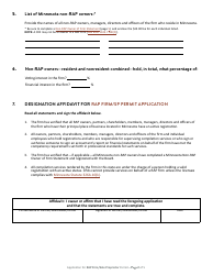 Application for Minnesota Rap Firm or Rap Sole Proprietor Permit - Minnesota, Page 3