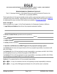 Form EQP4600C Nongovernmental Ownership Checklist - Michigan