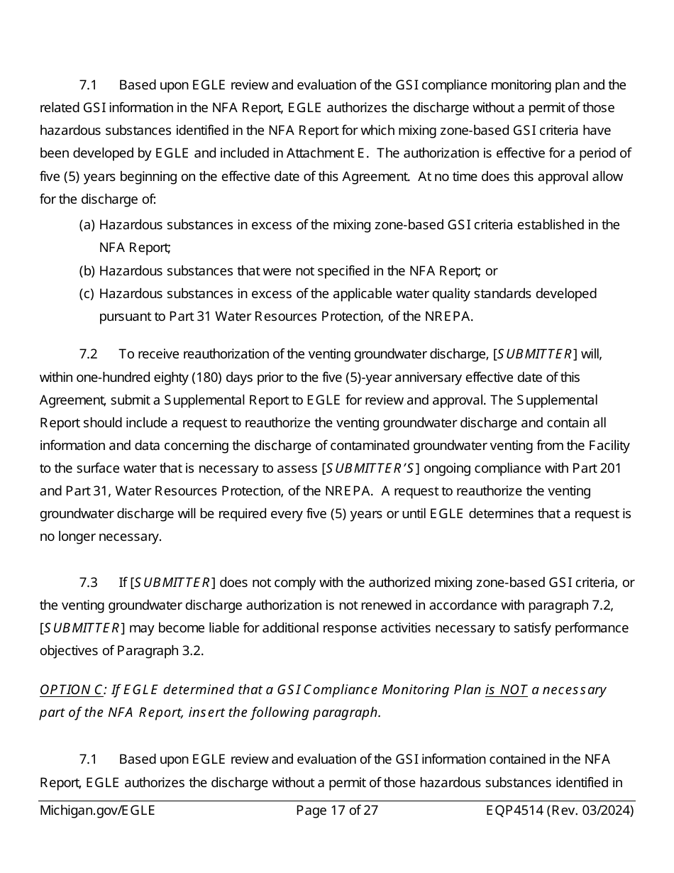 Form EQP4514 Postclosure Agreement - Michigan, Page 17