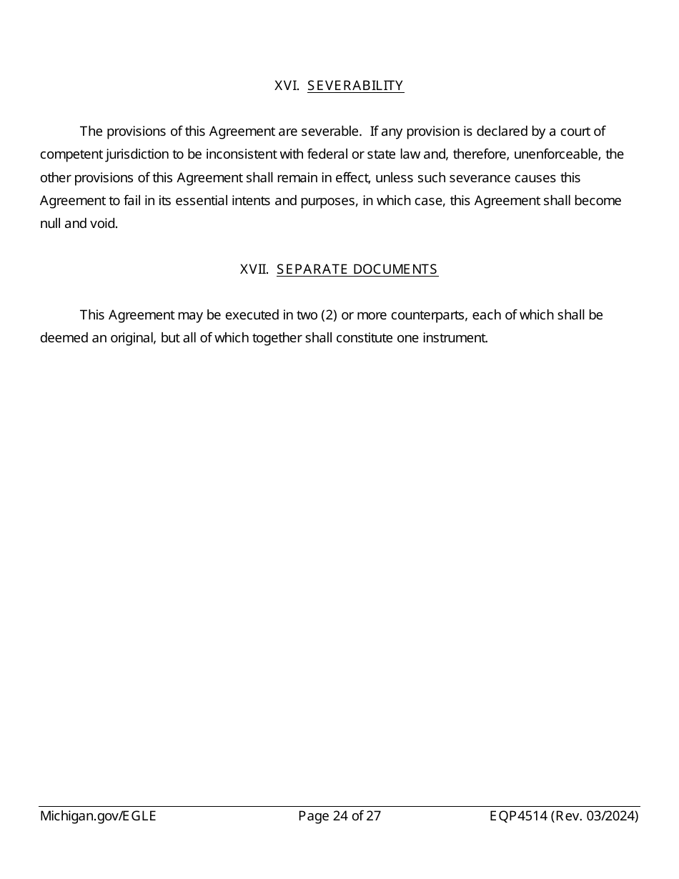 Form EQP4514 Postclosure Agreement - Michigan, Page 24