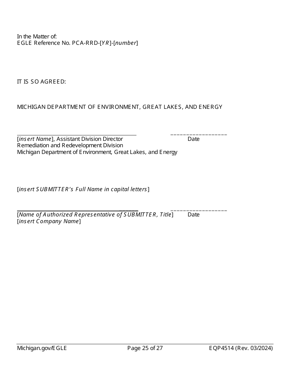 Form EQP4514 Postclosure Agreement - Michigan, Page 25