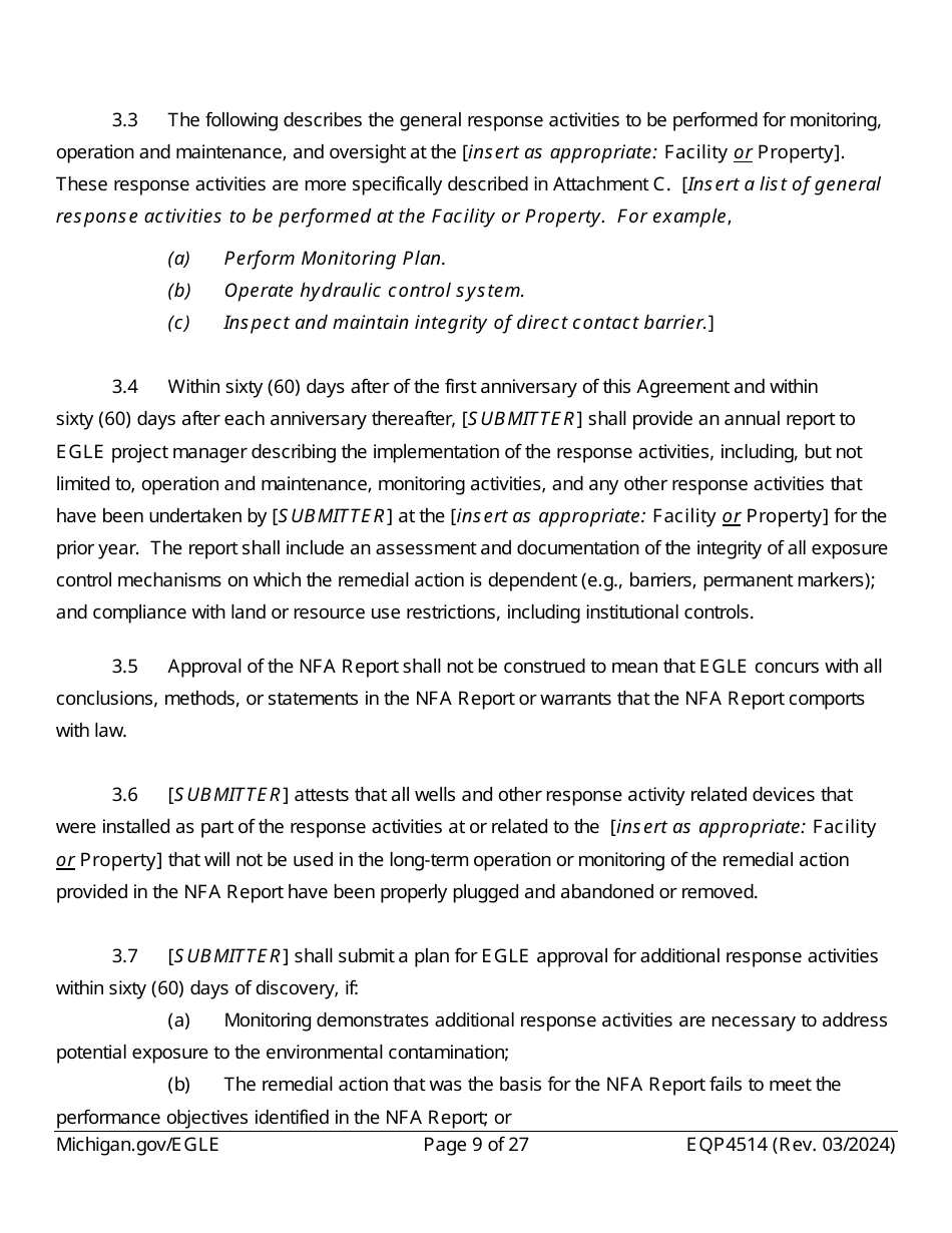 Form EQP4514 Postclosure Agreement - Michigan, Page 9