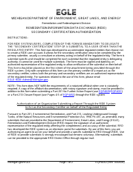 Form EQP4032 Remediation Information Data Exchange (Ride) Secondary Certification Authorization - Michigan