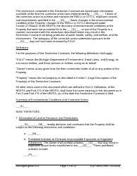 Form EQP3854 Declaration of Restrictive Covenant Part 213 - Michigan, Page 15