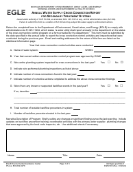 Form EQP2203 Annual Water Supply Cross Connection Report for Secondary Treatment Systems - Michigan