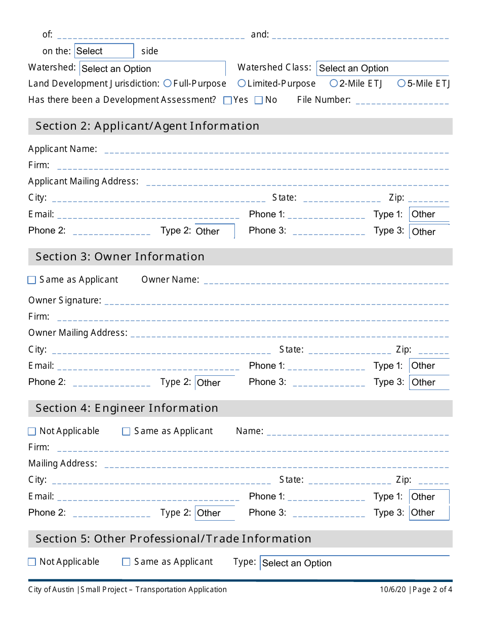 Small Project - Transportation Application - City of Austin, Texas, Page 2