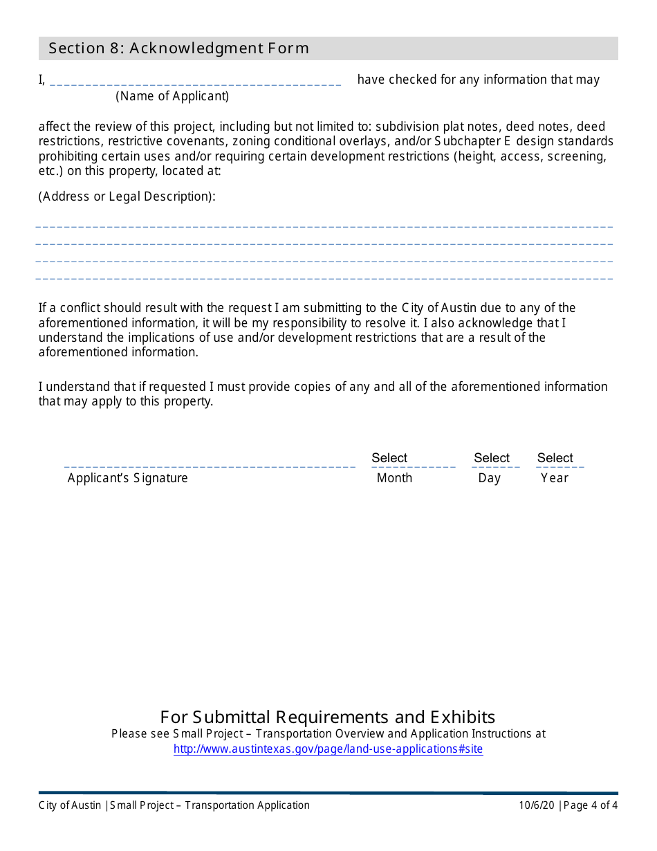 Small Project - Transportation Application - City of Austin, Texas, Page 4