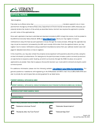 Vermont Wetlands Program Permit Application Database Form - Multiple Wetlands - Vermont, Page 10