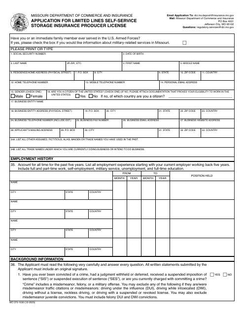 Form MO375-1030  Printable Pdf