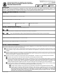 Document preview: Form MO375-0676 Motor Vehicle Extended Service Contract Provider Registration - Missouri