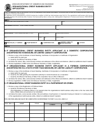 Document preview: Form MO375-0096 Organizational Credit Business Entity Application - Missouri