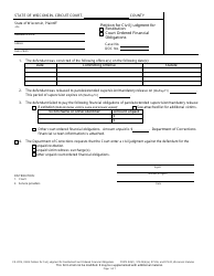 Document preview: Form CR-207A Petition for Civil Judgment for Restitution/Court Ordered Financial Obligations - Wisconsin
