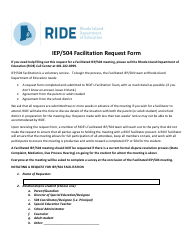 Iep/504 Facilitation Request Form - Rhode Island