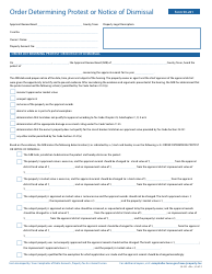 Document preview: Form 50-221 Order Determining Protest or Notice of Dismissal - Texas