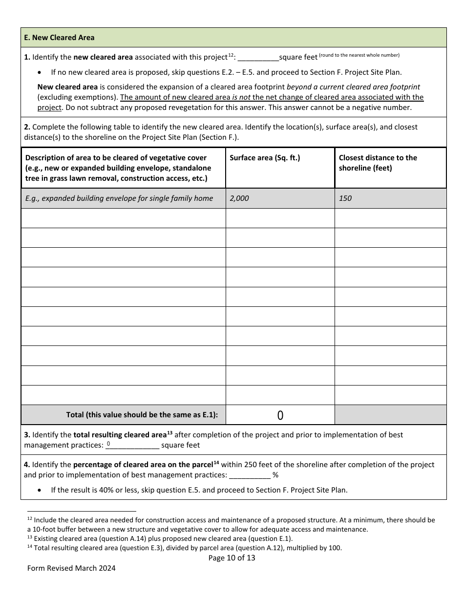 Shoreland Protection Individual Permit Application - Vermont, Page 10