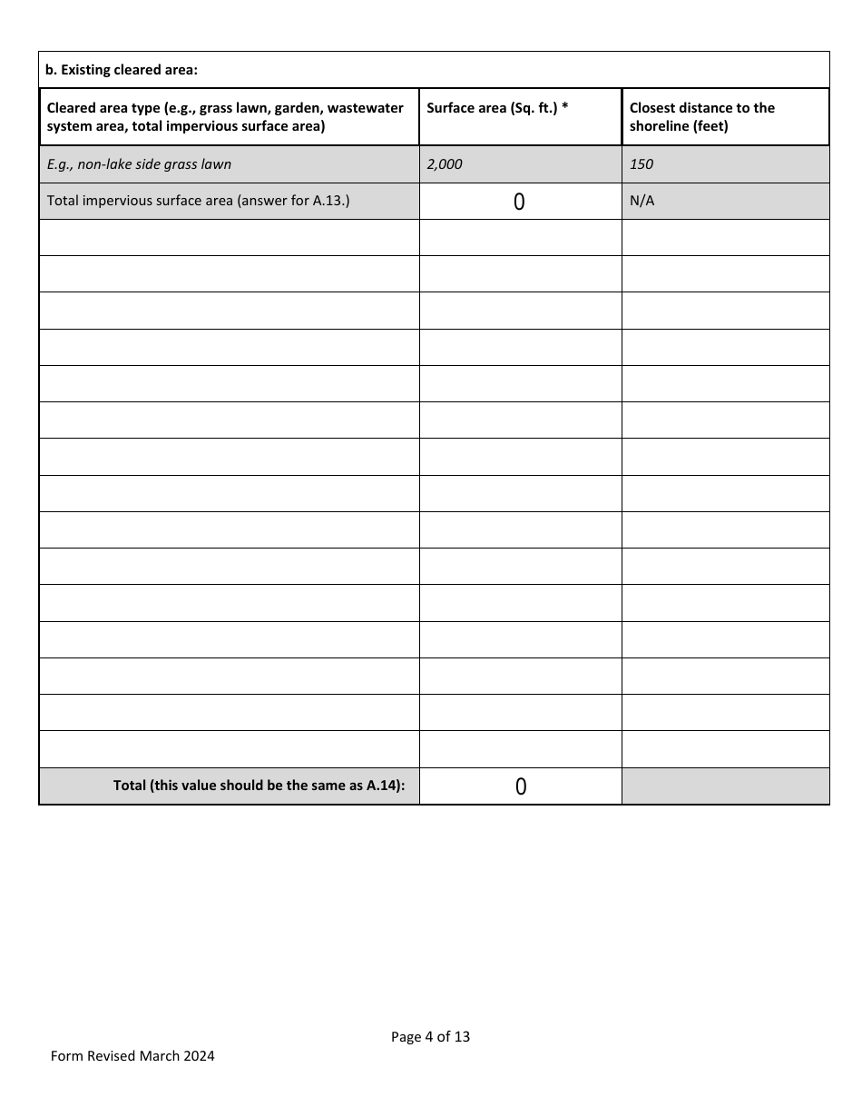 Shoreland Protection Individual Permit Application - Vermont, Page 4