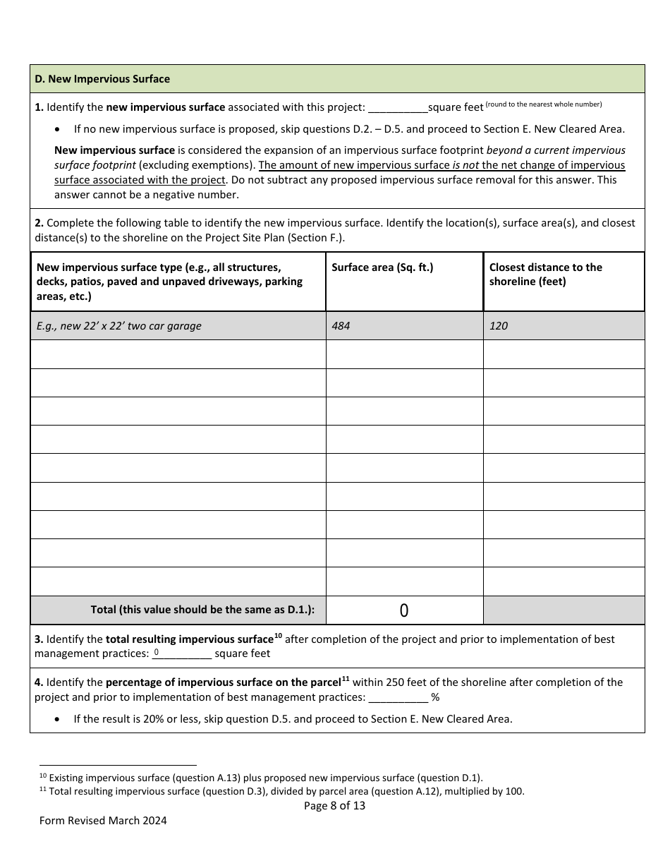 Shoreland Protection Individual Permit Application - Vermont, Page 8