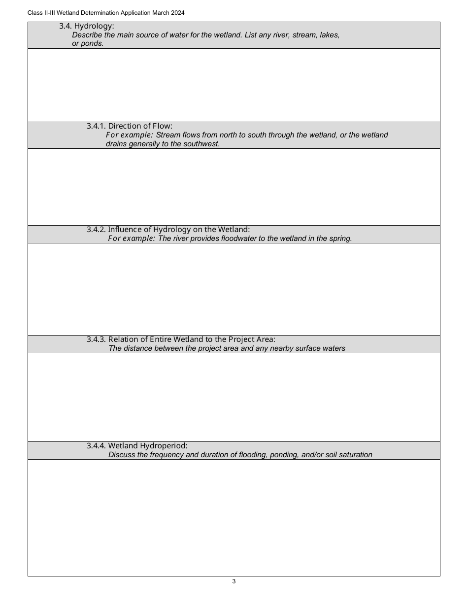Class II / Iii Determination Petition Form - Vermont Wetlands Program - Vermont, Page 3