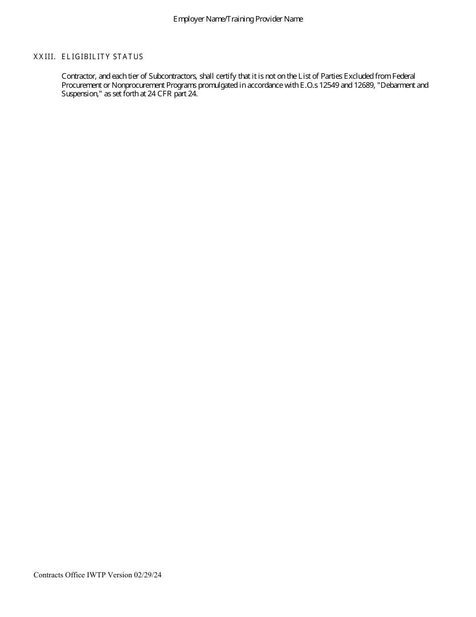 Social Services Contract - Incumbent Worker Training Program - Louisiana, Page 9