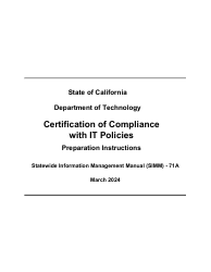 Document preview: Instructions for Form SIMM71B Certification of Compliance With It Policies Template - California