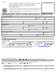Form TR-WM-139 Underground Tank System Functionality Verification - Wisconsin