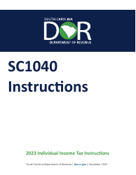 Document preview: Instructions for Form SC1040 Individual Income Tax Return - South Carolina, 2023