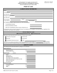 FEMA Form FF-104-FY-22-231 Proof of Loss
