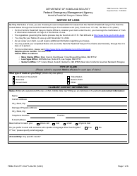 FEMA Form FF-104-FY-22-230 Notice of Loss