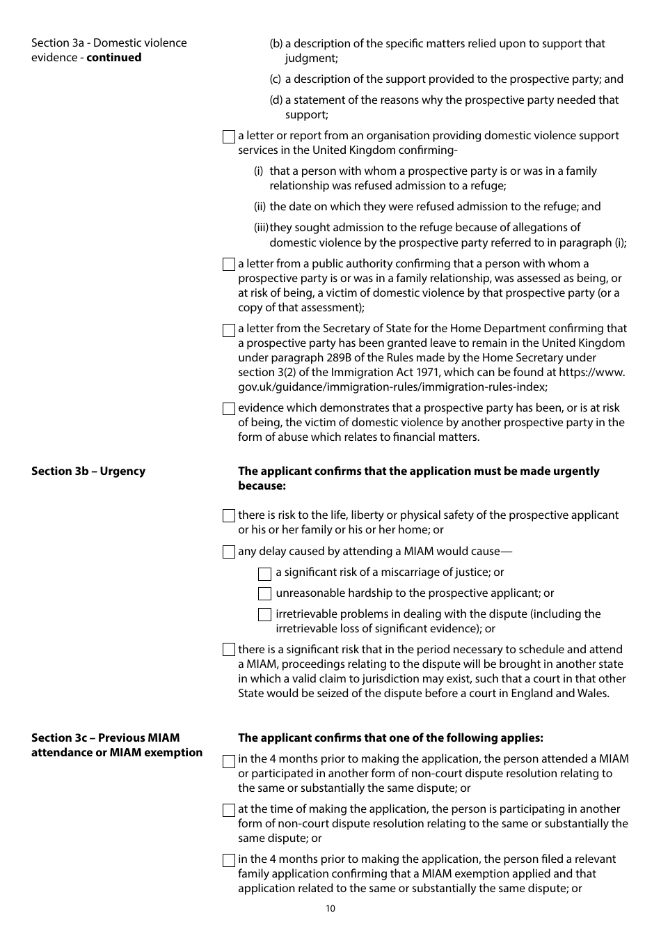 Form A Notice of Intention to Proceed With a Financial Application to Which the Standard Procedure Applies - United Kingdom, Page 10