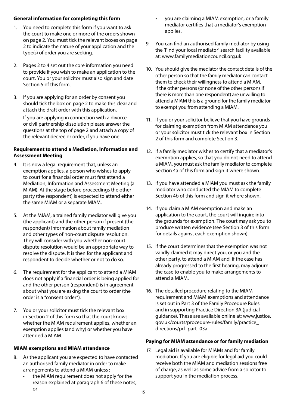 Form A Notice of Intention to Proceed With a Financial Application to Which the Standard Procedure Applies - United Kingdom, Page 15